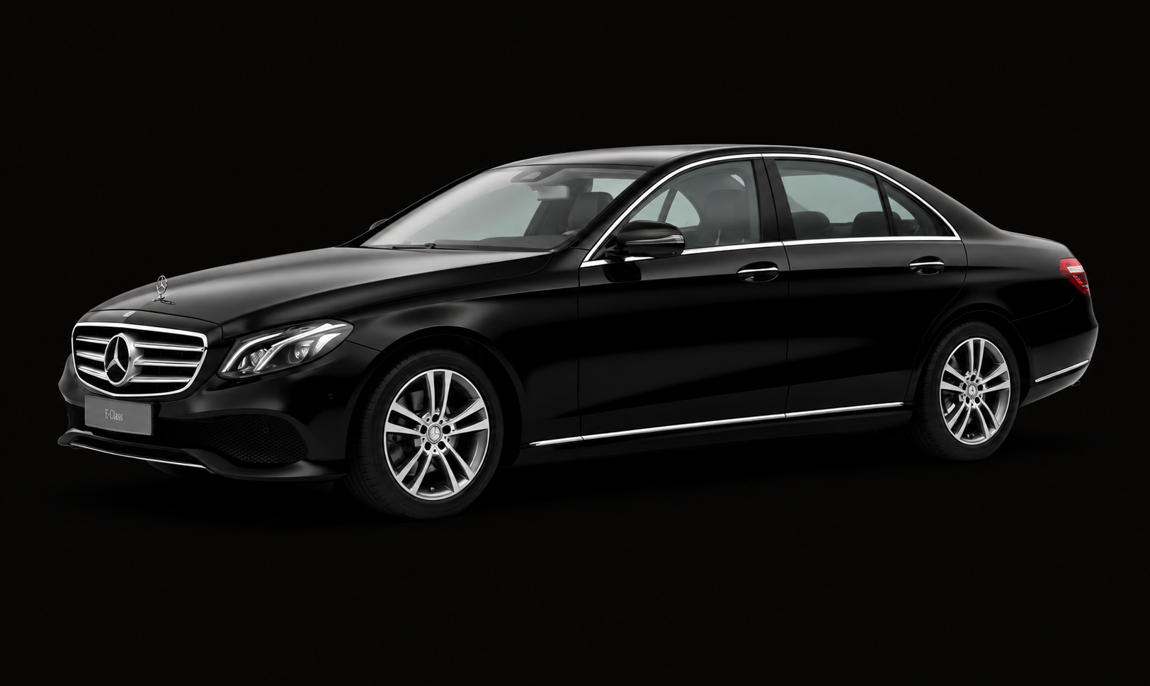 Luxury Mercedes airport transfer in front of East Midlands Airport